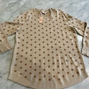 Loft Beige Polka Dot Sweater
